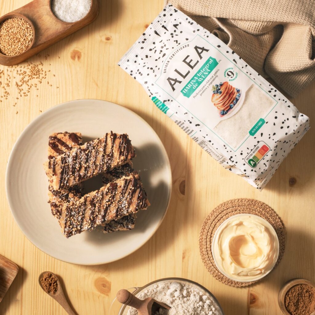 Barritas de avena, coco y chocolate negro